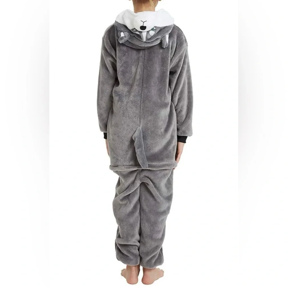 Dog Onesie Costume | Size 150 | Fleece Pajamas | Husky Puppy | Halloween | New